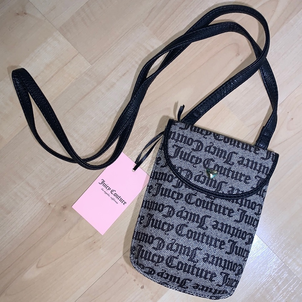 JUICY COUTURE Gothic Status Black Love Club Cellie Purse